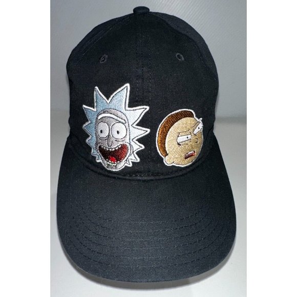 Rick & Morty HEADS Adult-swim ADJUSTABLE BLACK Hat Cap EMBROIDERED Adult Swim - Picture 1 of 9